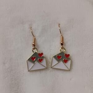 Valentines envelope heart earrings
